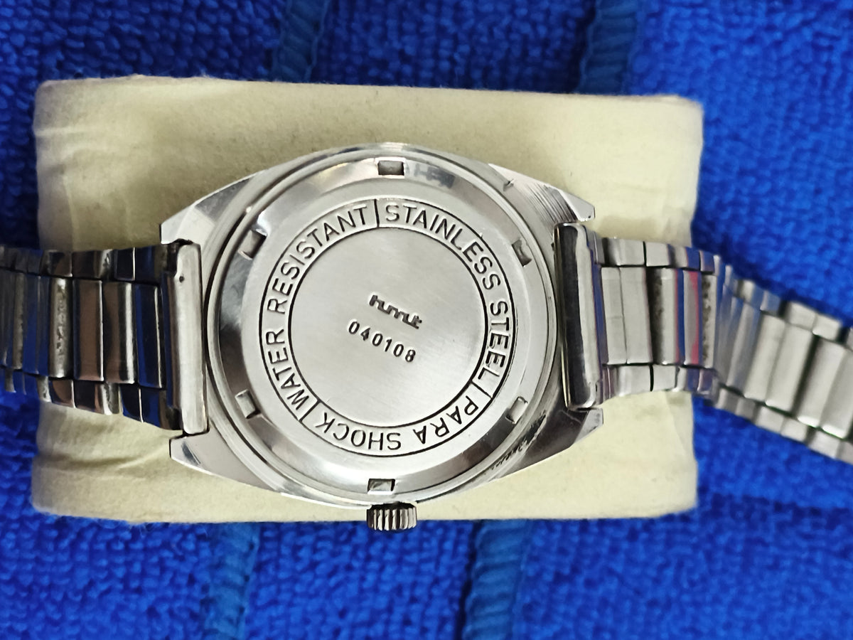 HMT Praveen Hand-wound Watch, Rare Model with Textured Golden Dial