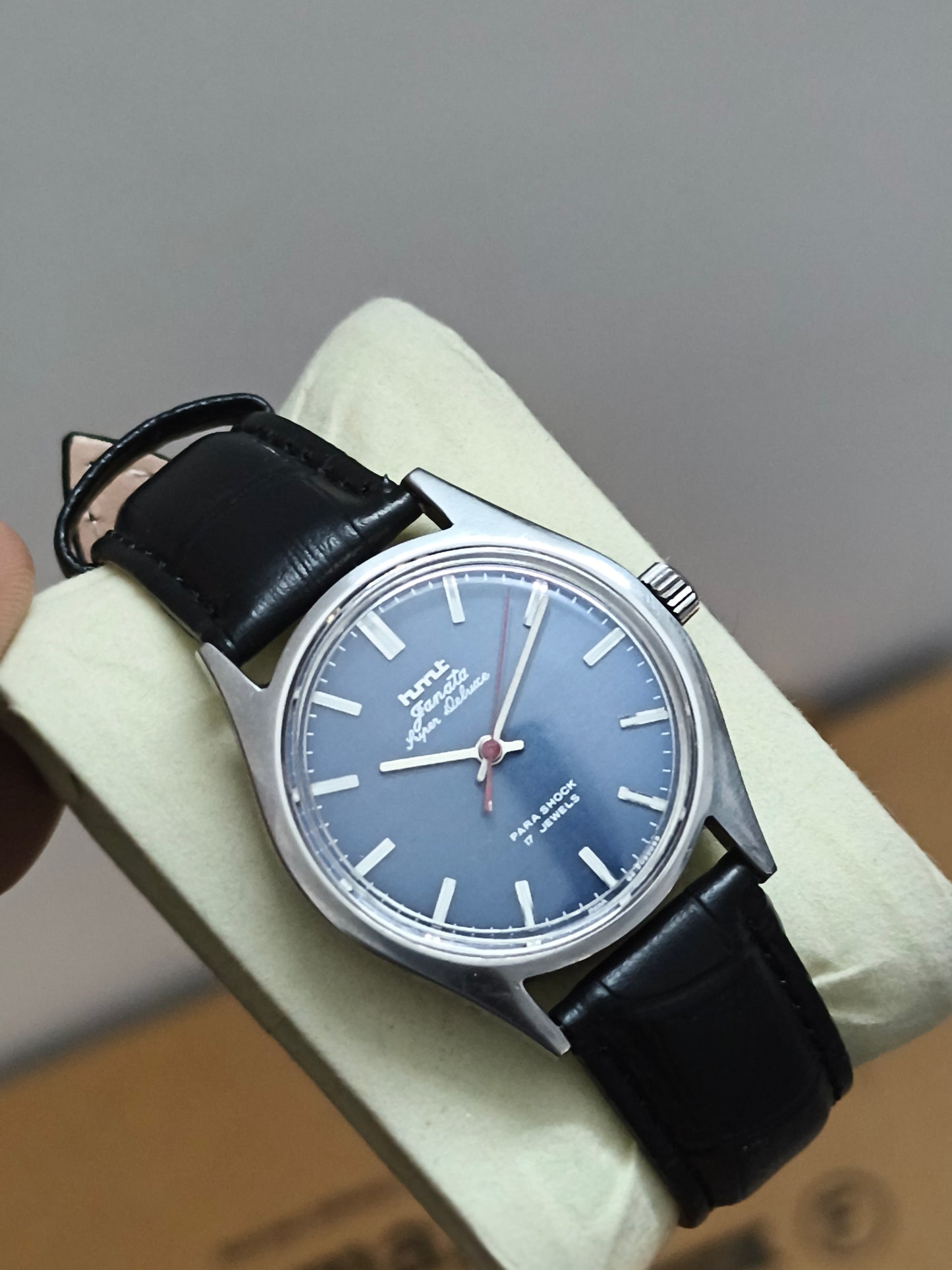 HMT Janata  Super Deluxe Hand-wound Watch with Dark Blue Dial