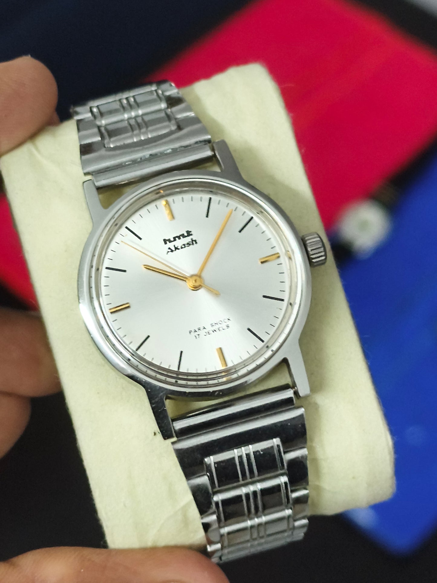 HMT Akash Mechanical Hand-wound Watch with Silver-toned Dial