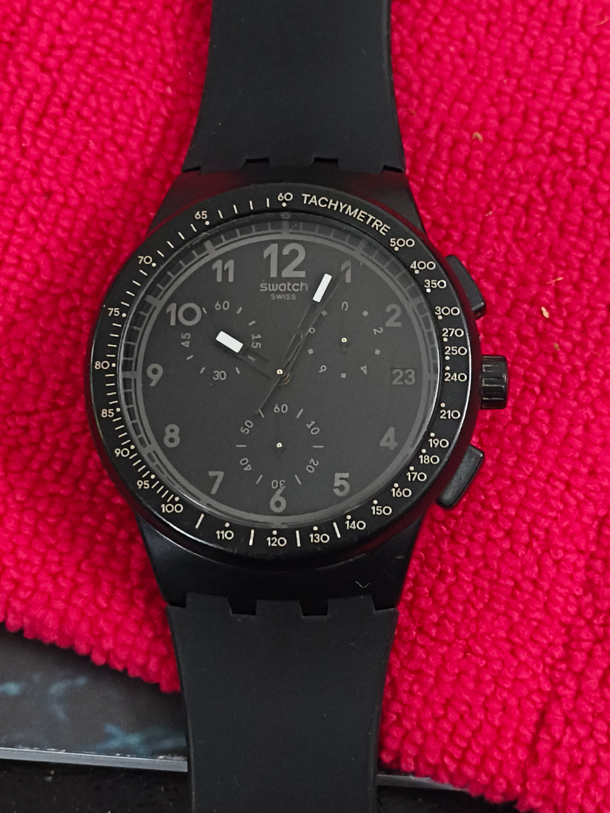 Swatch Black Efficiency Quartz All Black Chronograph