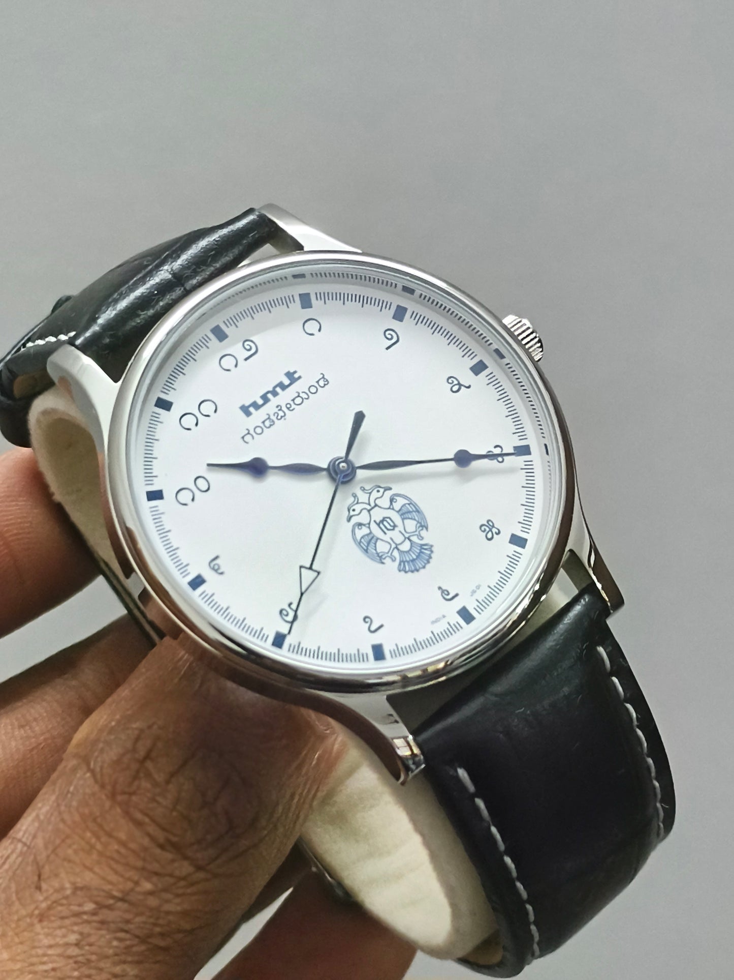 HMT Gandaberunda Quartz 43mm watch with Leather Strap