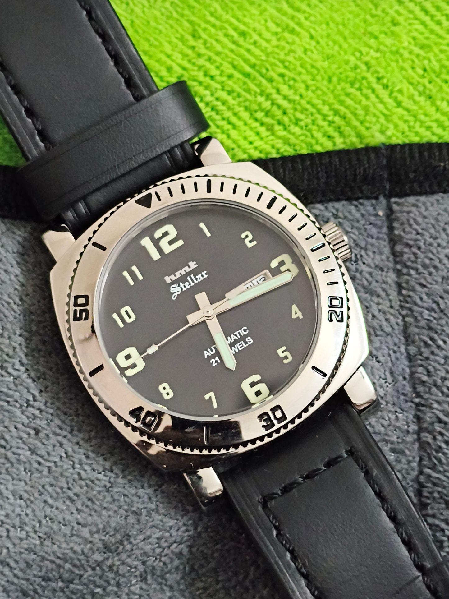 HMT Stellar Automatic Watch with a Black Dial
