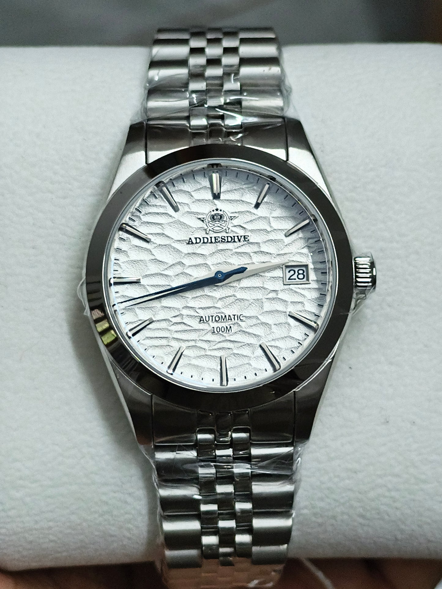 ADDIESDIVE 39mm Automatic Watch with White Sand-dune Dial