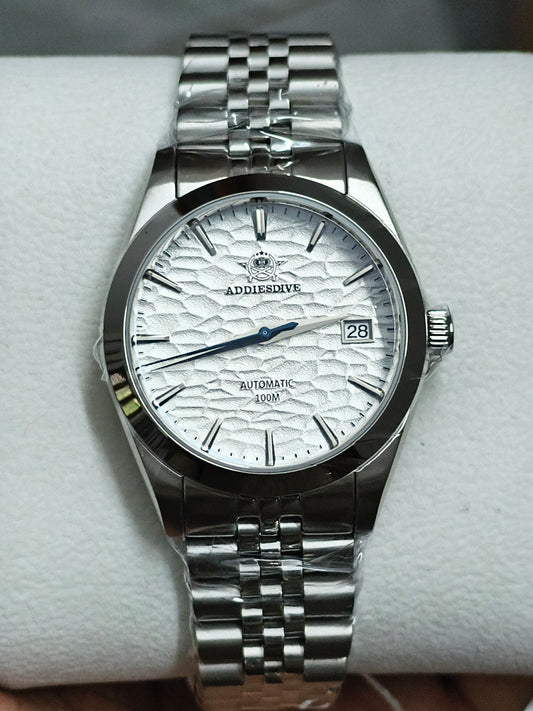 ADDIESDIVE 39mm Automatic Watch with White Sand-dune Dial