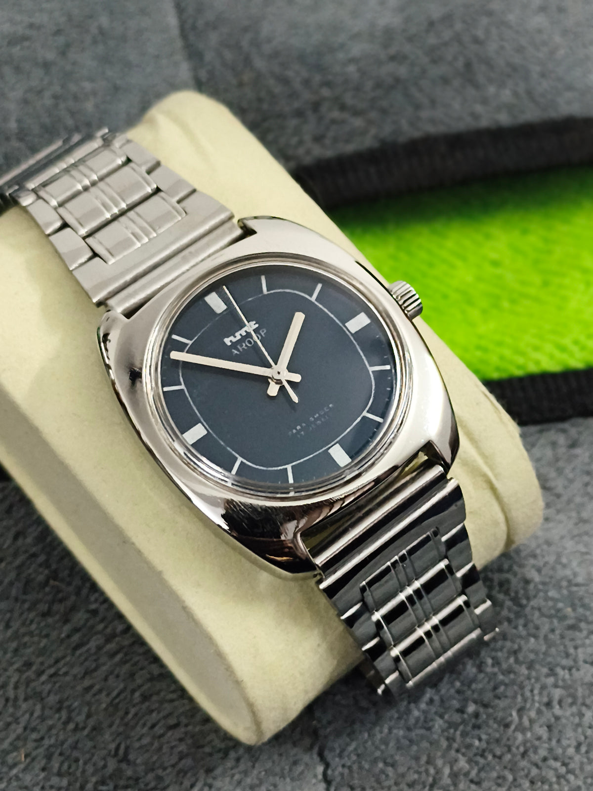 HMT Aroop Hand-wound Vintage Watch with a Midnight Blue Dial