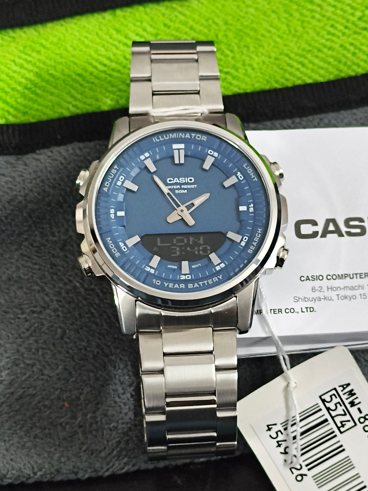 Casio AMW-880 Ana-digi Telememo Watch, Brand New, Imported