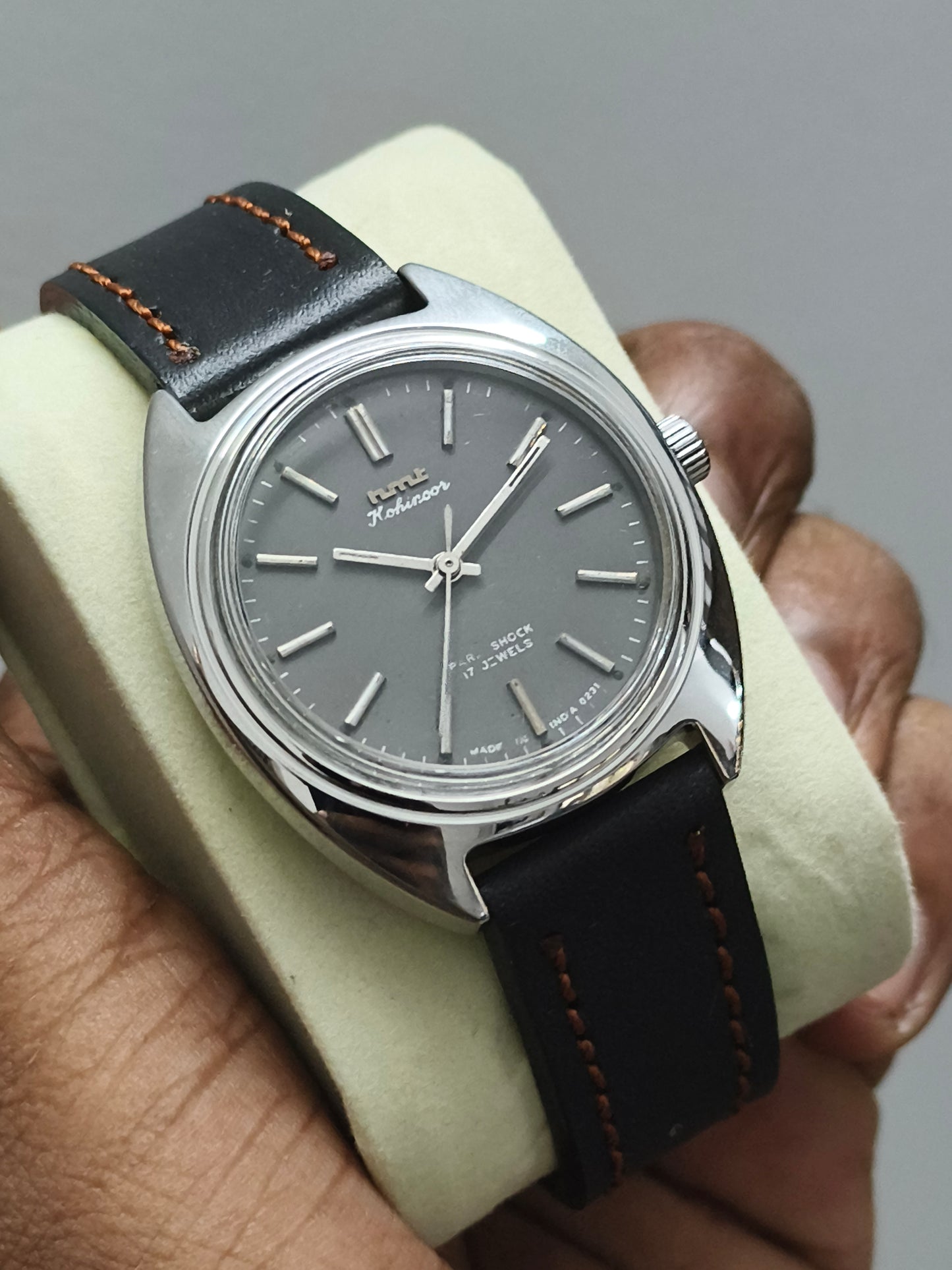 HMT Kohinoor Mechanical Hand-wound Watch with Grey Dial