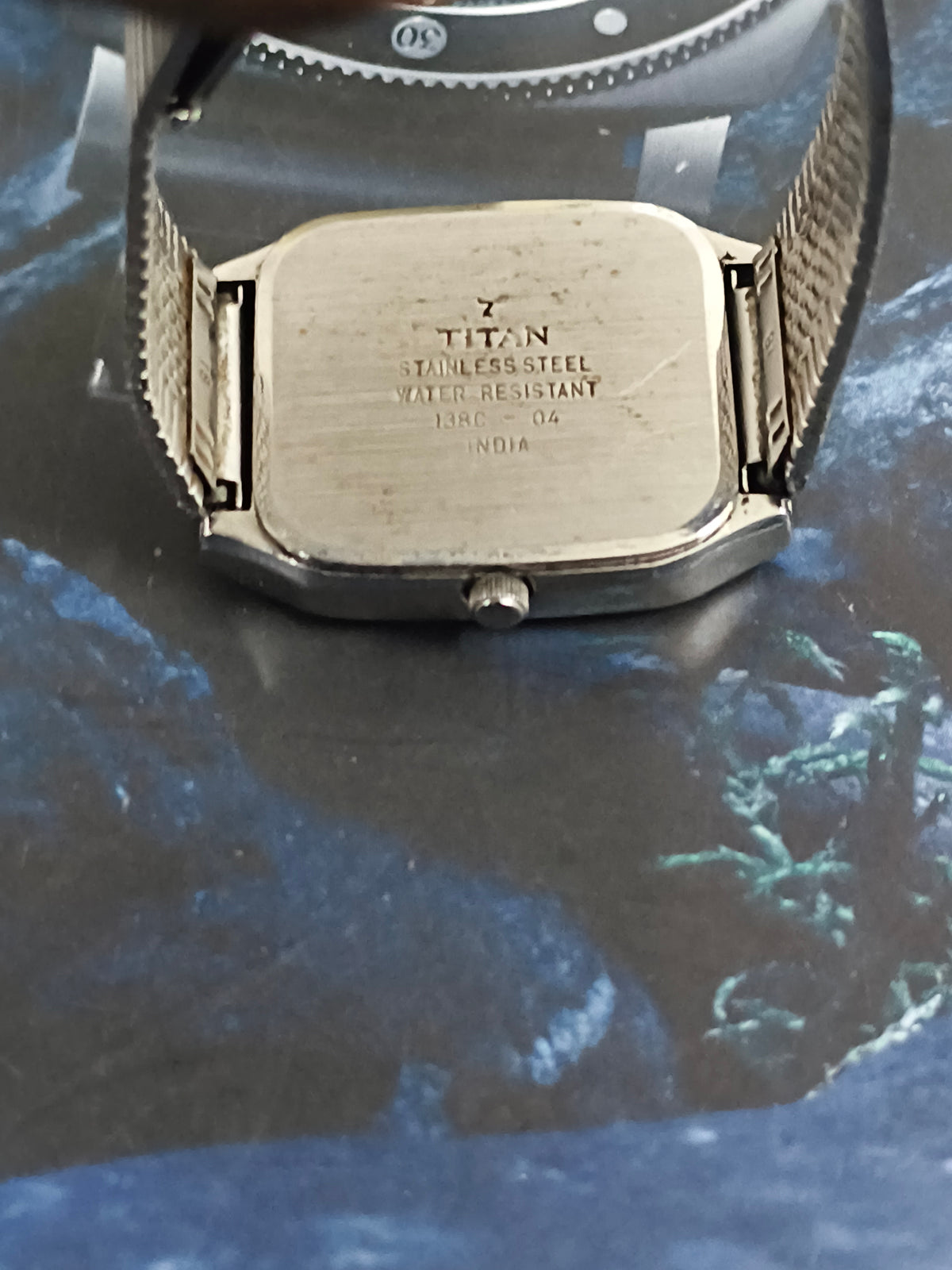 Titan “Tank Style” Pre-loved Quartz Watch with a Silver-toned Dial