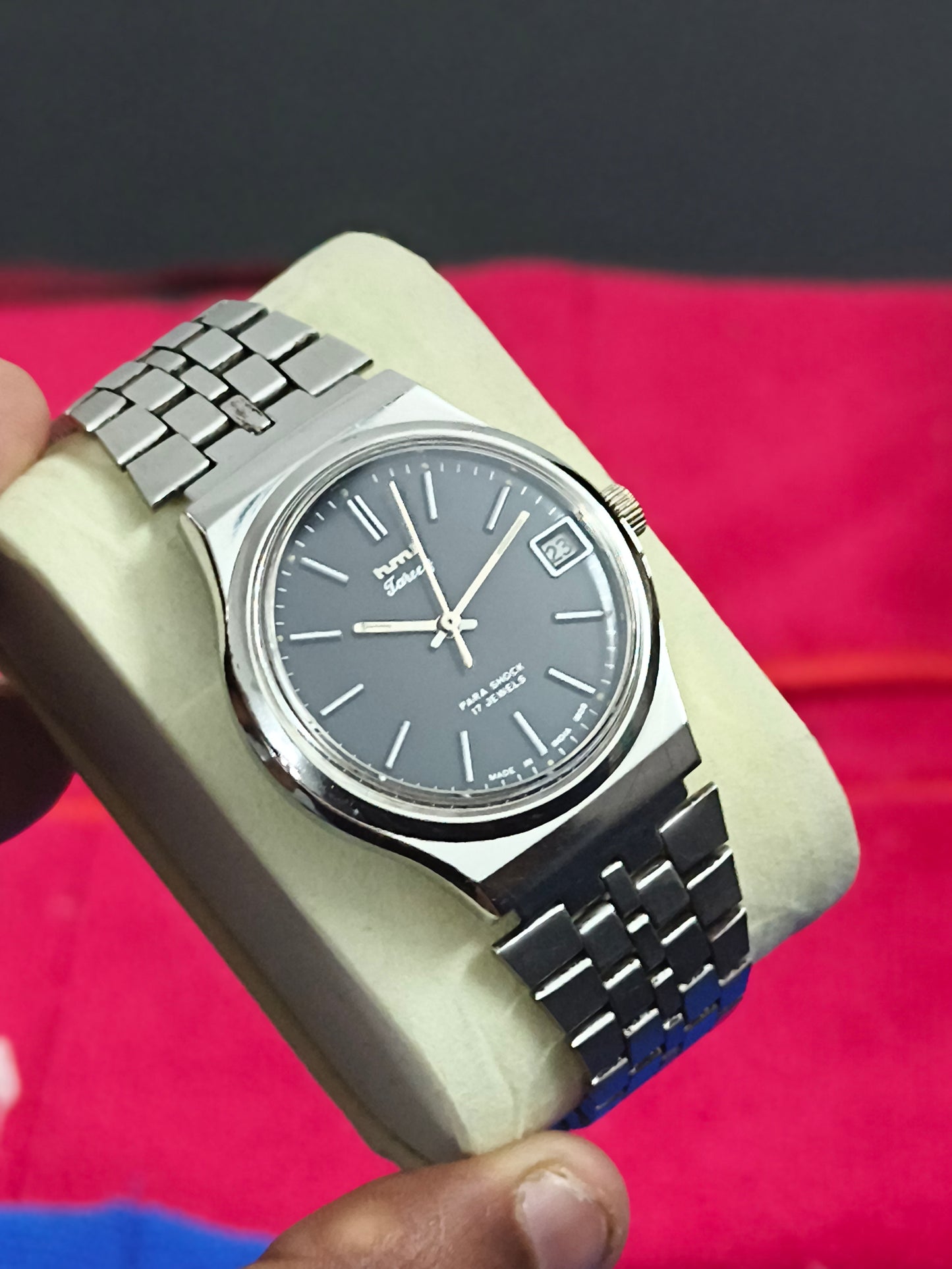 HMT Tareeq Hand-wound Watch with Black Dial with Steel Hands and Indexes