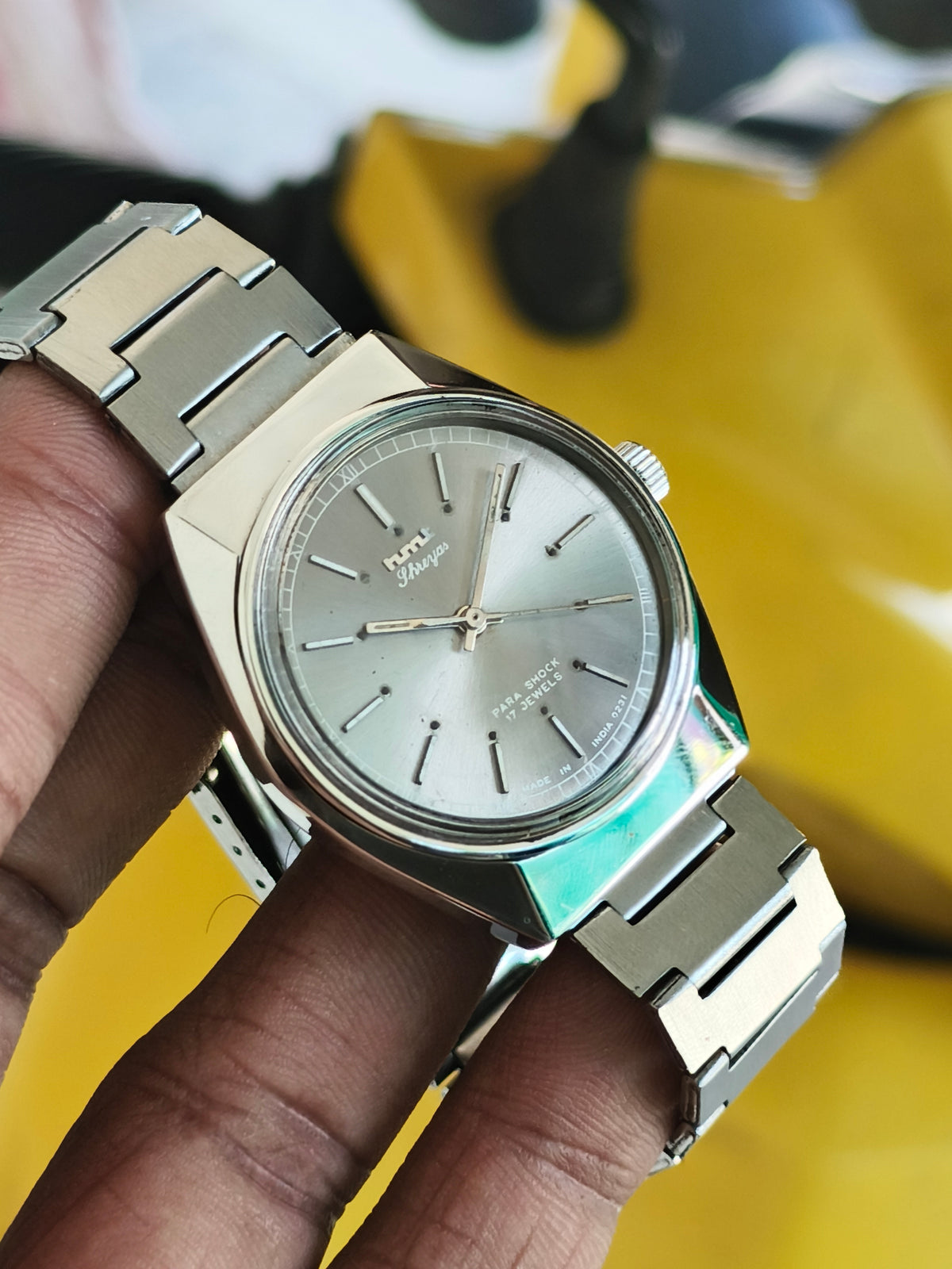 HMT Shreyas Mechanical Hand-Wound Vintage Watch with a Grey Dial