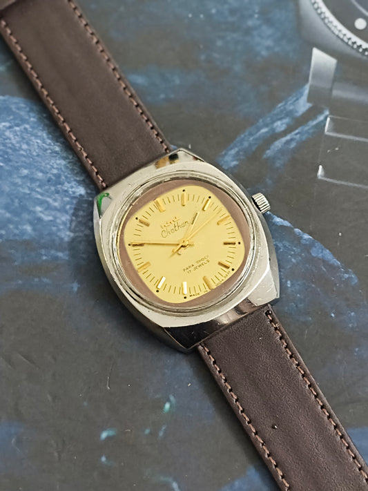 HMT Chetan Hand-wound Vintage Watch with a Gold-toned Dial