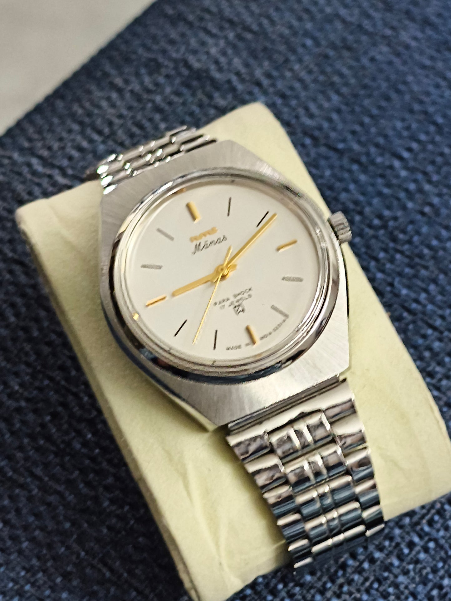 HMT Manas Hand-wound Neo-Vintage Watch with a Silver-toned Dial, Mint/NOS Condition