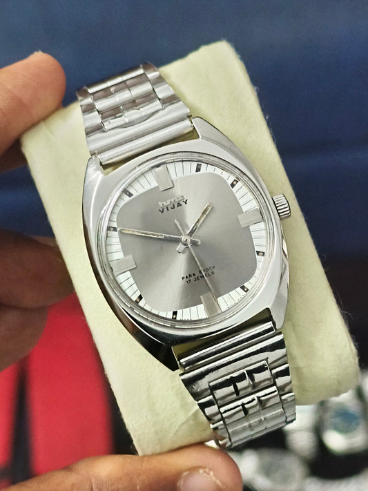 HMT Vijay Mechanical Hand-wound Watch with Grey Dial