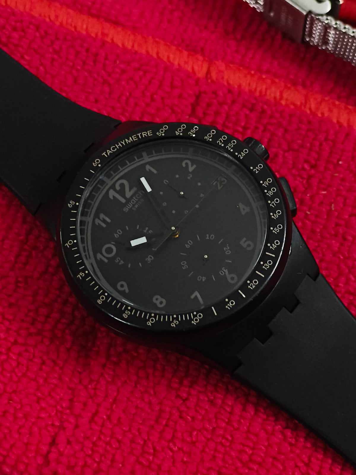 Swatch Black Efficiency Quartz All Black Chronograph