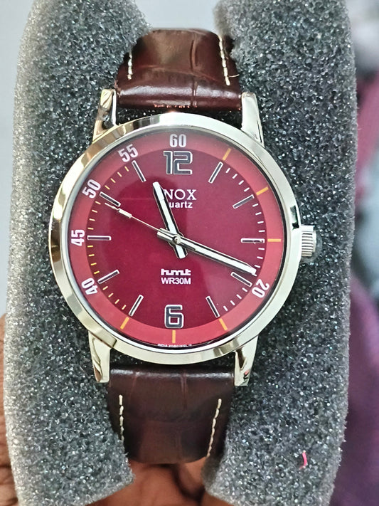 HMT INOX IXGL 11 Men's 40mm Watch with a Maroon Dial