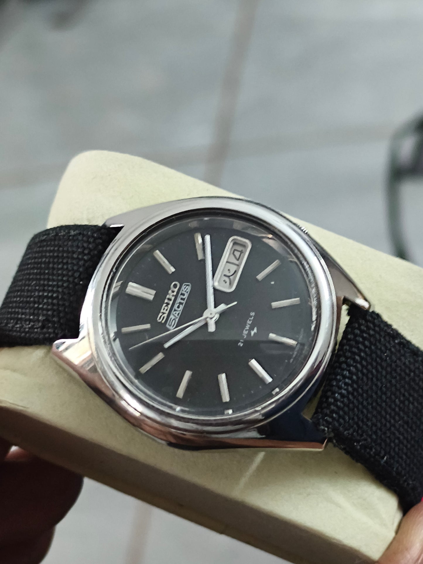 Seiko 5 Actus Automatic Vintage Watch with a Black Dial