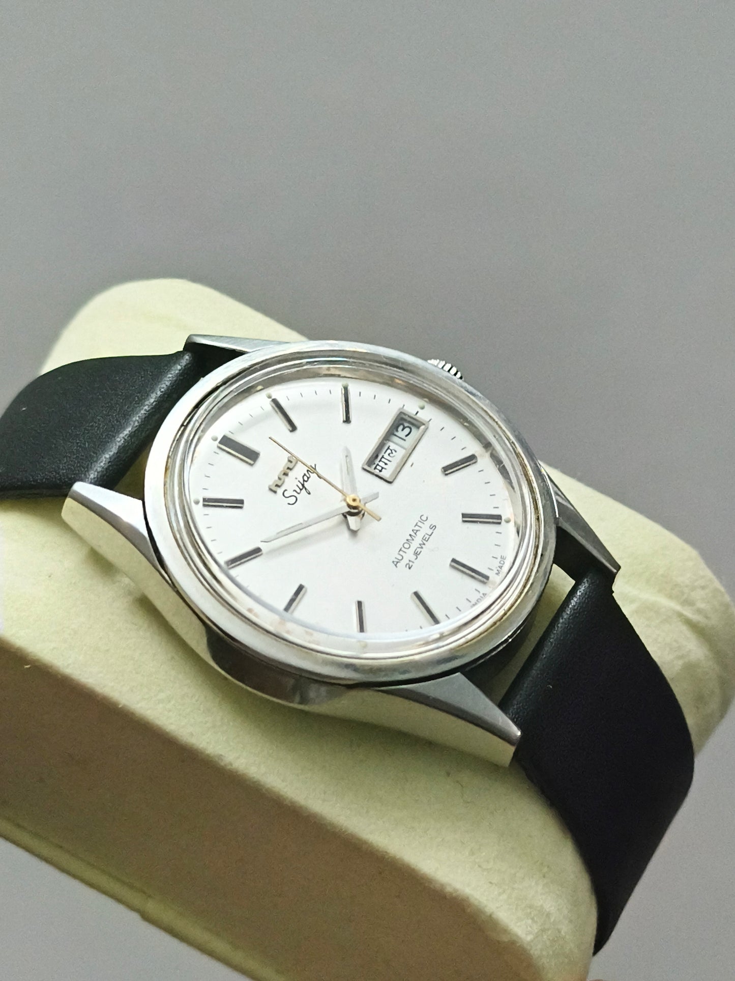 HMT Sujay Automatic Day Date Watch with White Dial