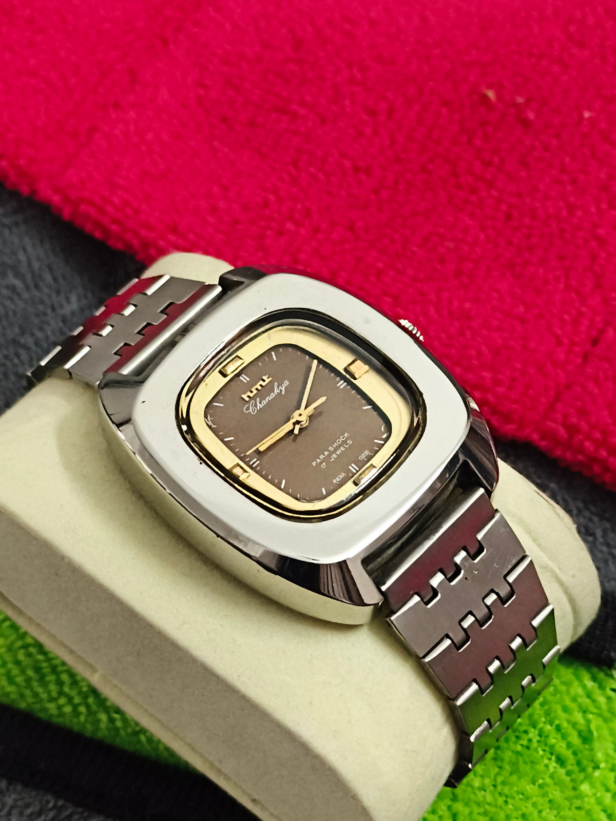 HMT Chanakya Vintage Mechanical Hand-wound Watch with Bracelet