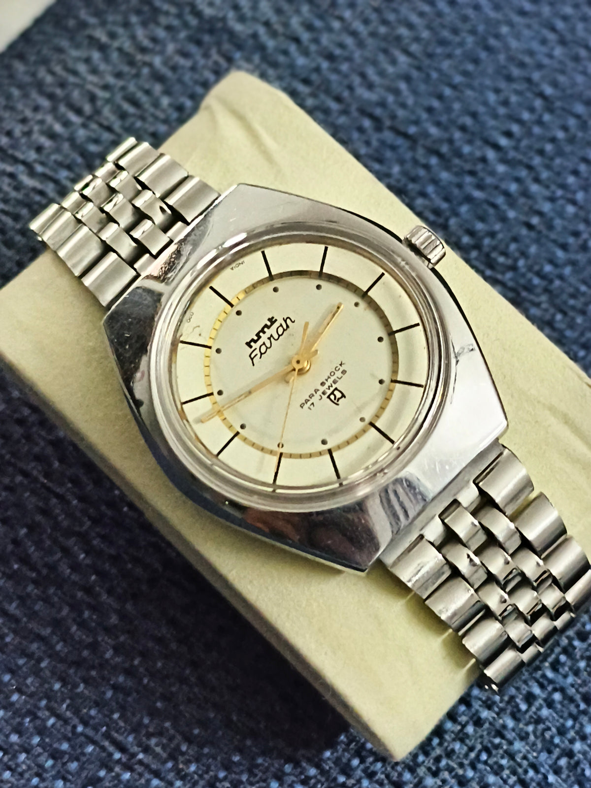 HMT Farah Hand-wound Neo-Vintage Watch with a Silver-toned Dial