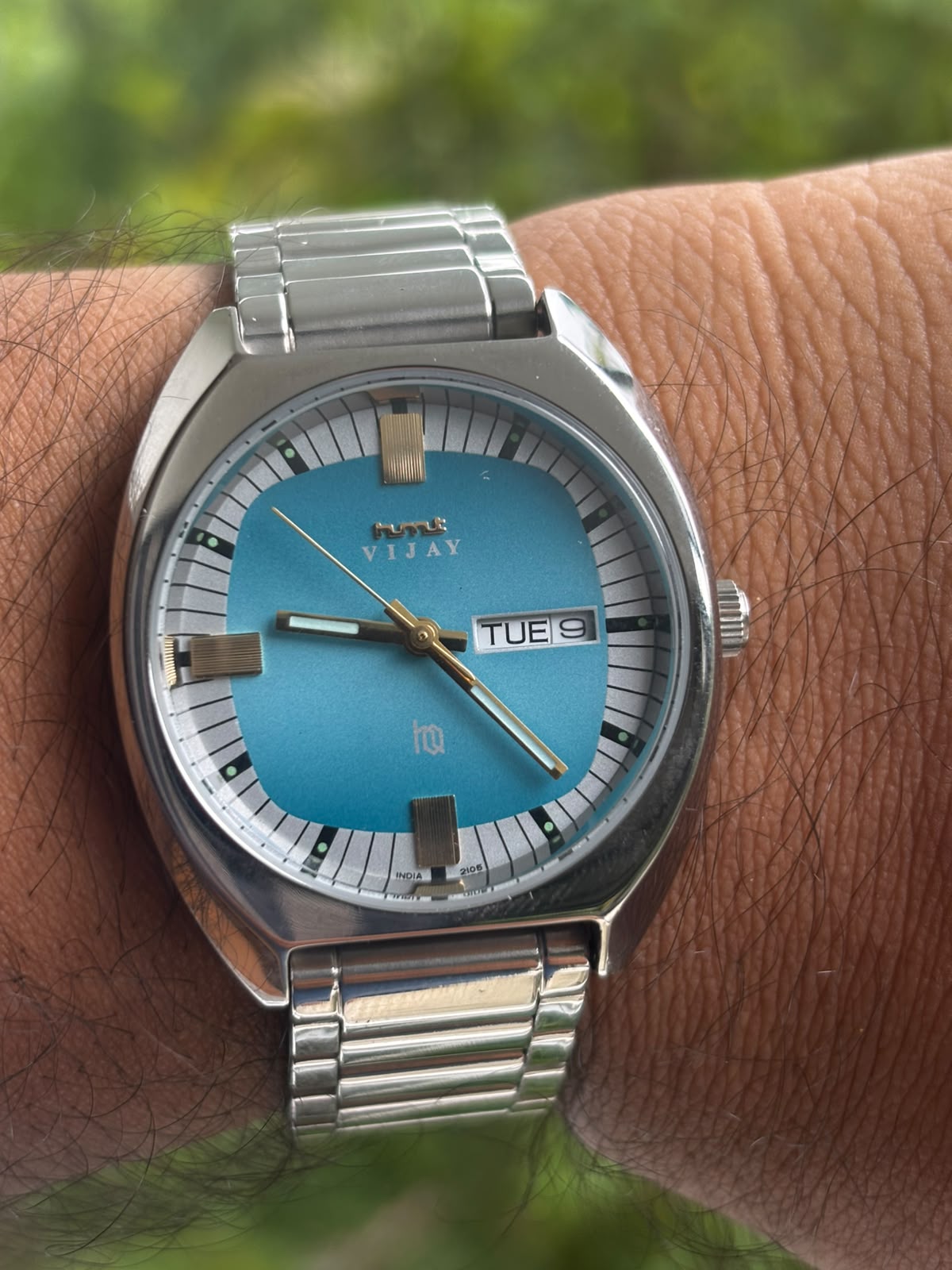 HMT Vijay HQ Quartz Watch with Blue Dial