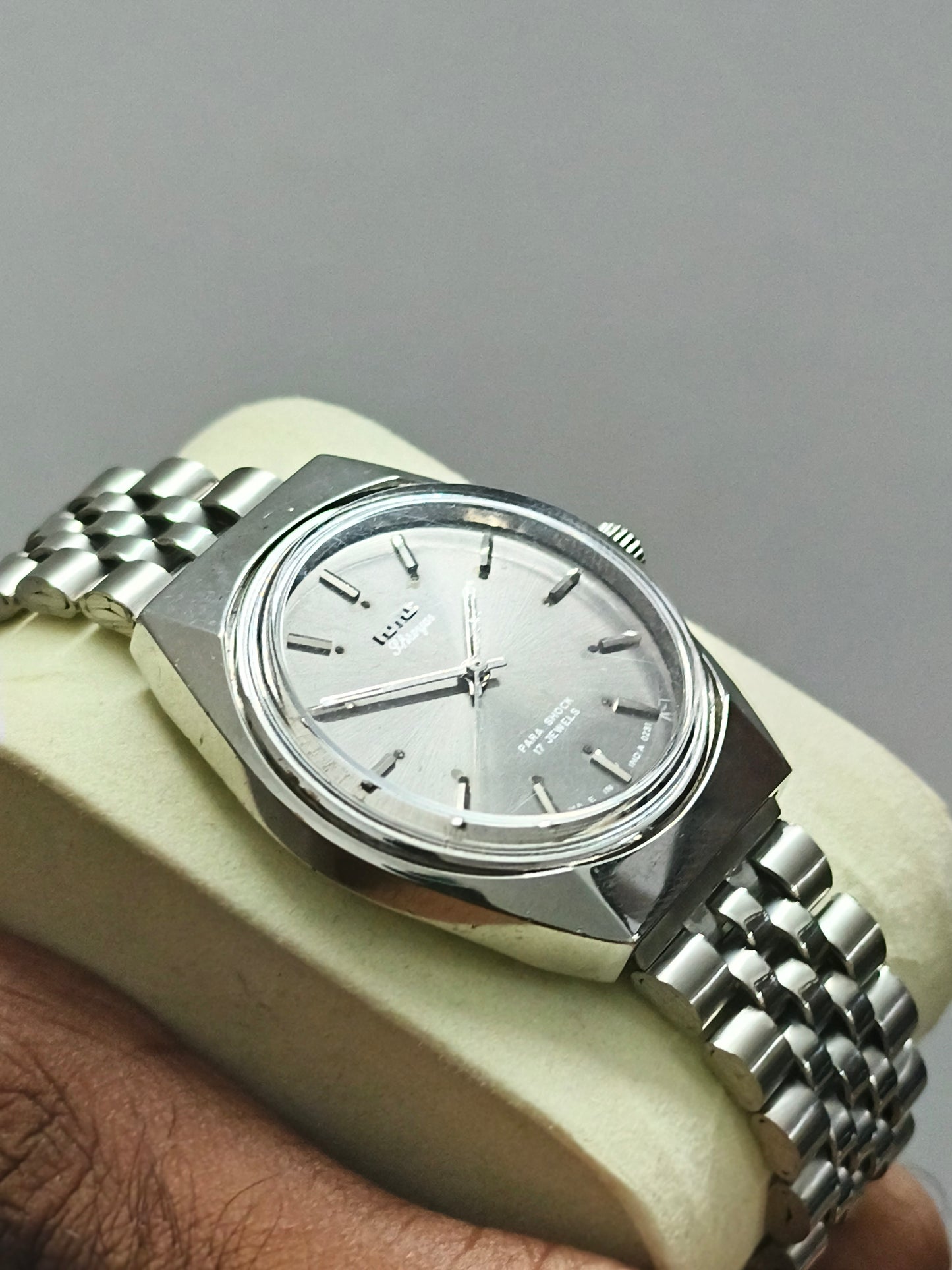 HMT Shreyas Mechanical Hand-wound Watch with Grey Dial