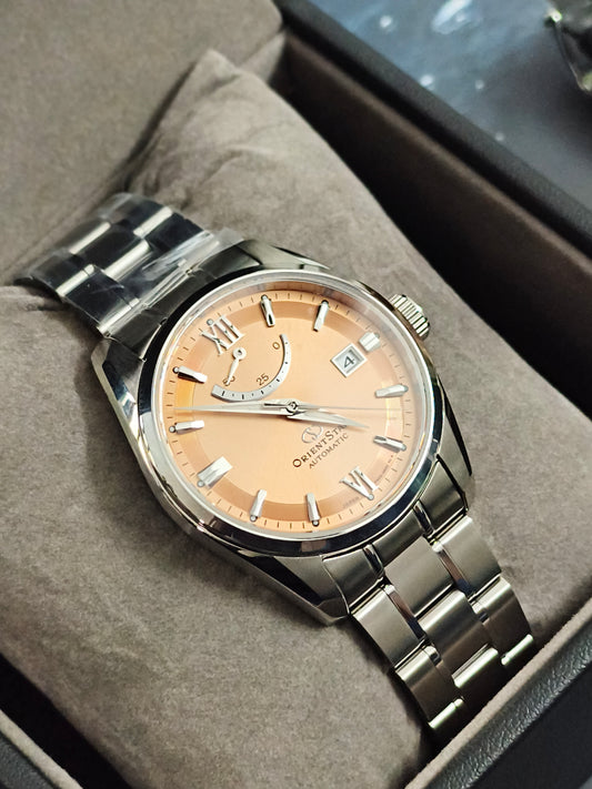 Orient Star Contemporary Date Automatic Watch with a Copper-toned Dial (RE-AU0108G)