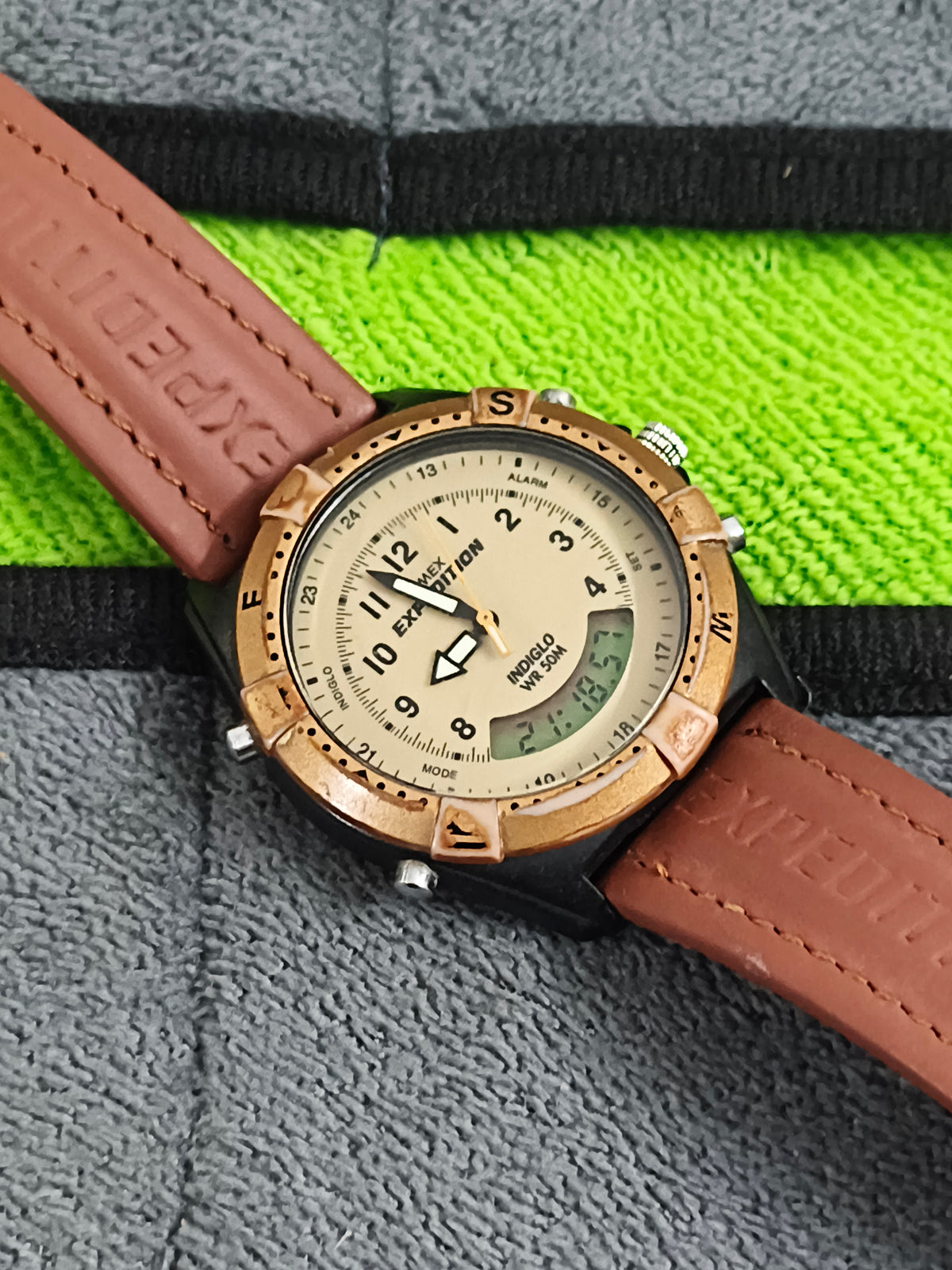 Timex Expedition Quartz Beige Dial Ana-Digi Watch -MF13