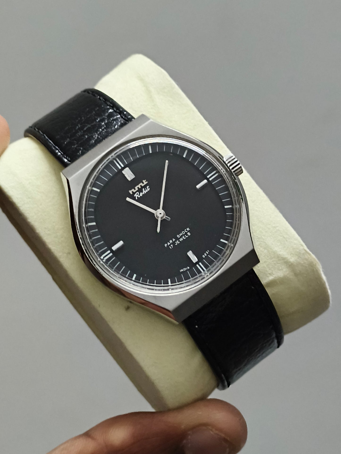 HMT Rohit Mechanical Hand-wound Watch with Black Dial