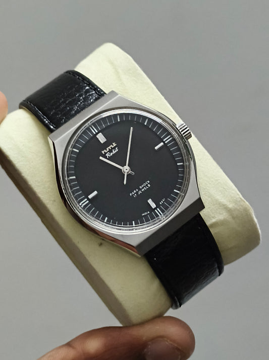 HMT Rohit Mechanical Hand-wound Watch with Black Dial