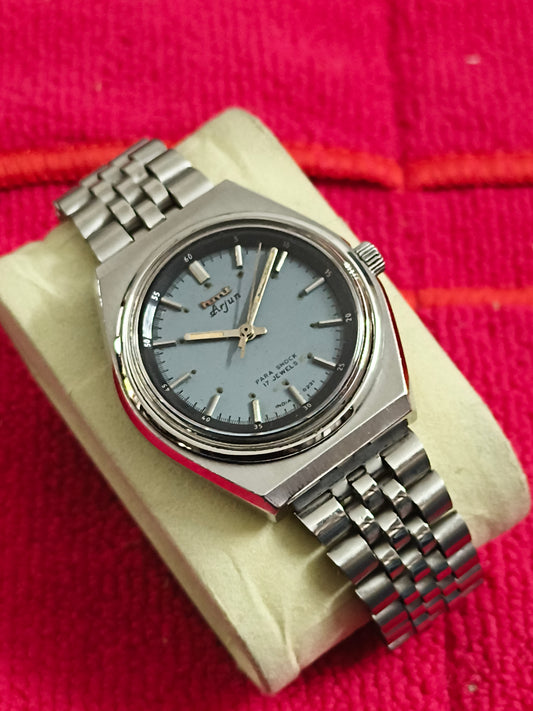HMT Arjun Hand-wound Vintage Watch with a Blue Matte Dial