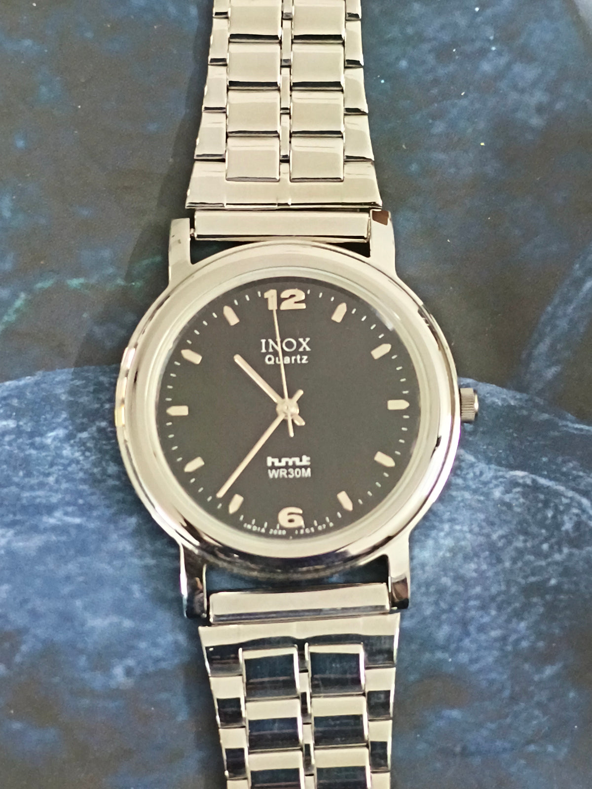 HMT INOX Quartz 35mm Watch with a Black Dial