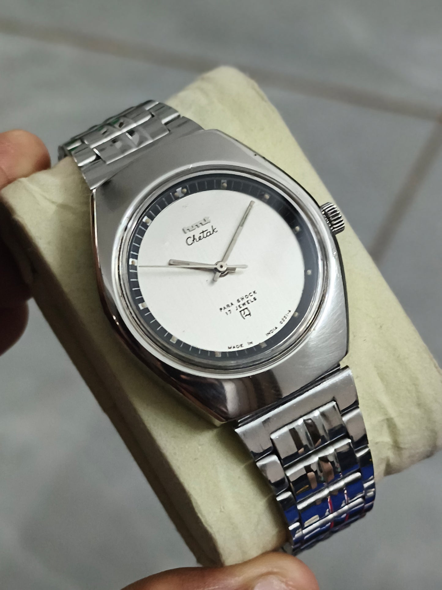 HMT Chetak Hand-wound Watch with Silver-toned Dial