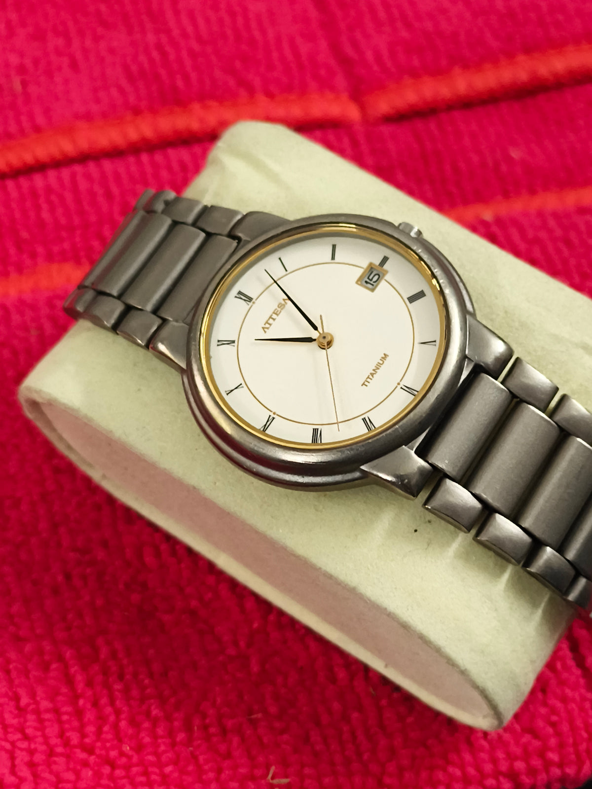 Citizen Attesa Titanium Quartz Watch with a Cream Dial