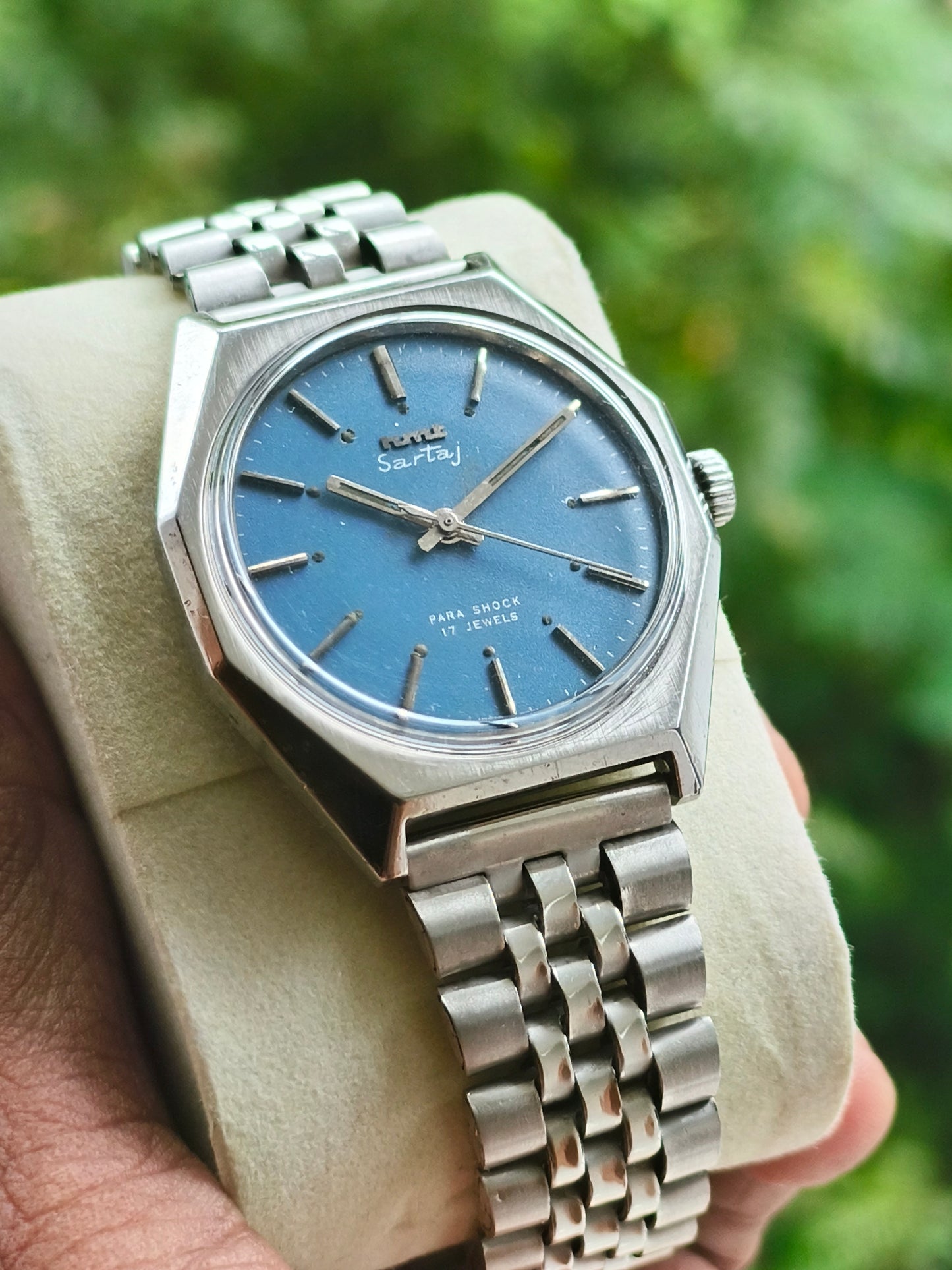 HMT Sartaj Mechanical Hand-wound Watch with Blue Dial