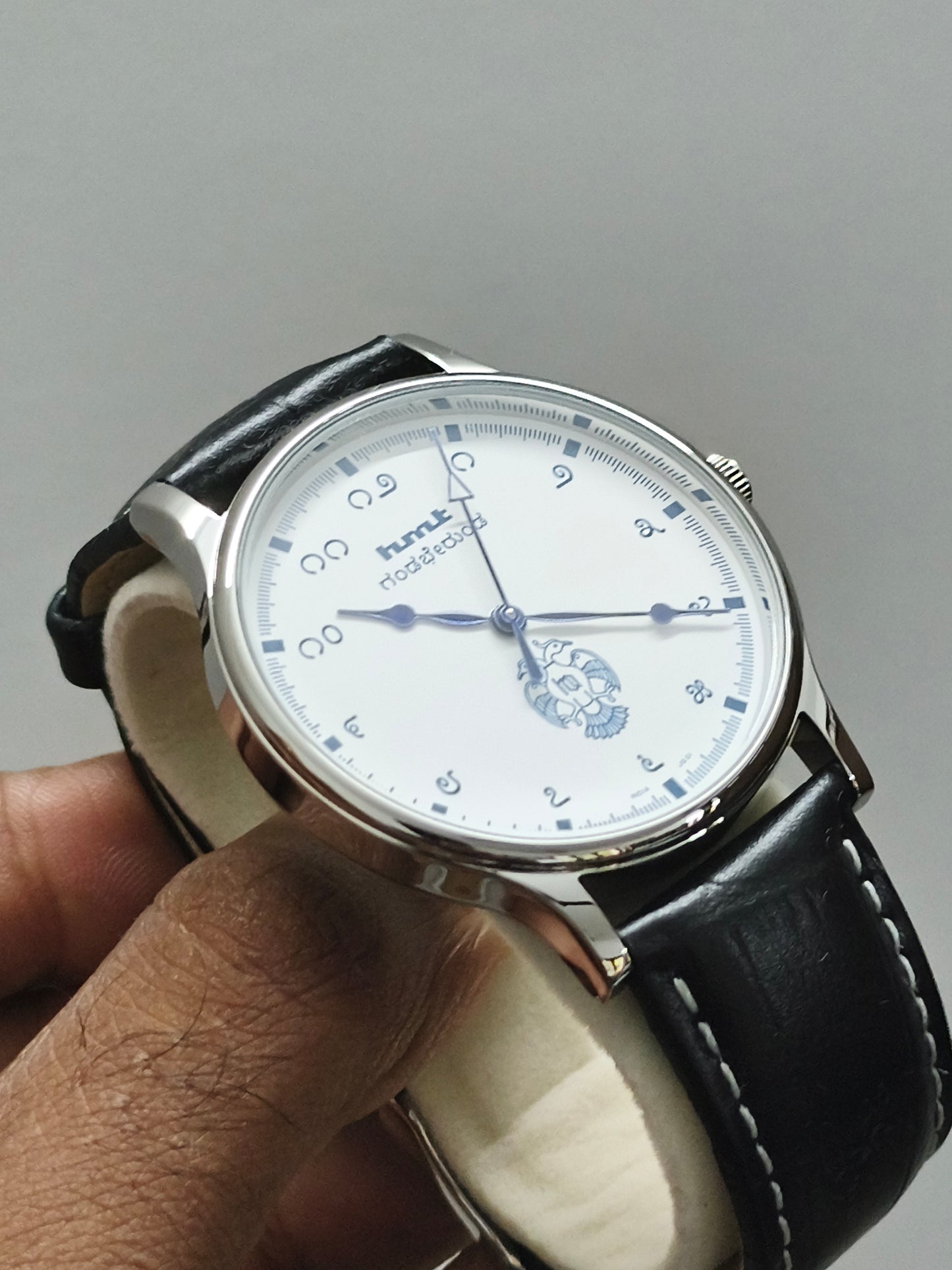 HMT Gandaberunda Quartz 43mm watch with Leather Strap