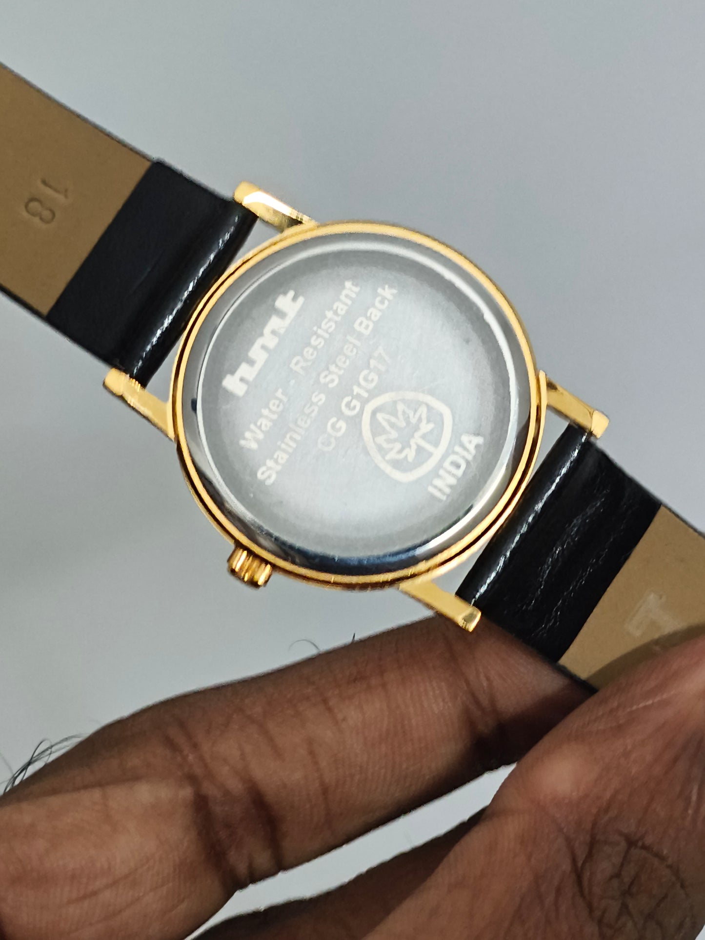 HMT Galaxy Quartz Watch with Gold-toned Case and Black Dial