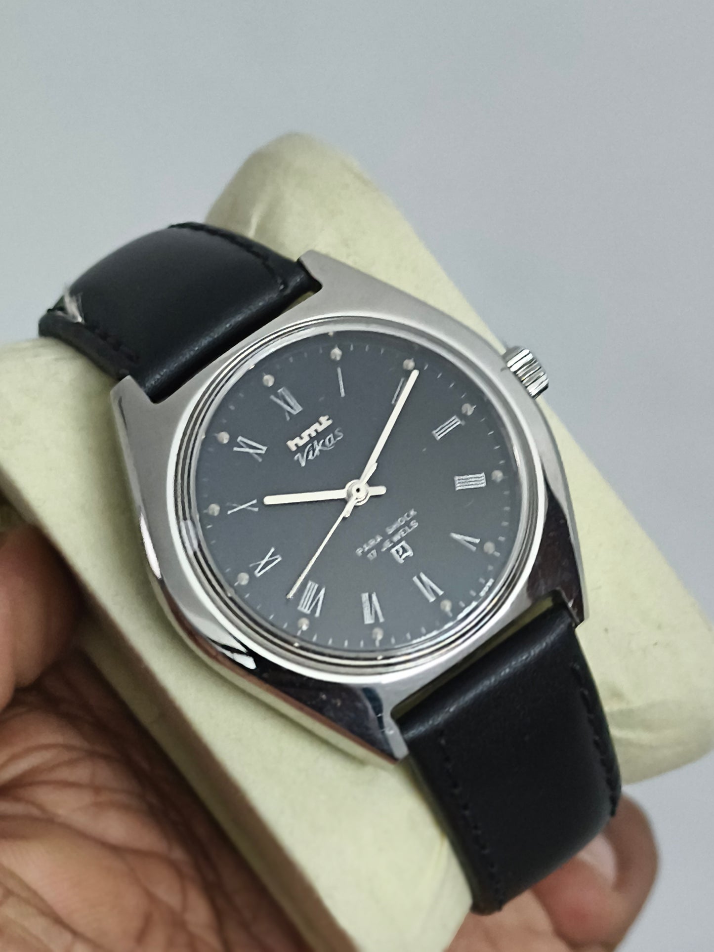 HMT Vikas Hand-wound Vintage Watch with Black Dial