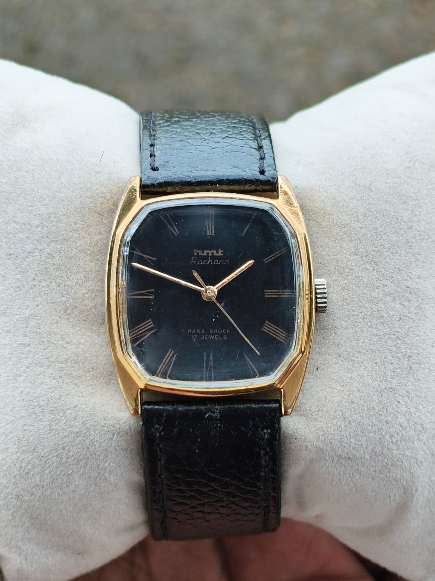 HMT Rachna Vintage Mechanical Watch with Black Dial