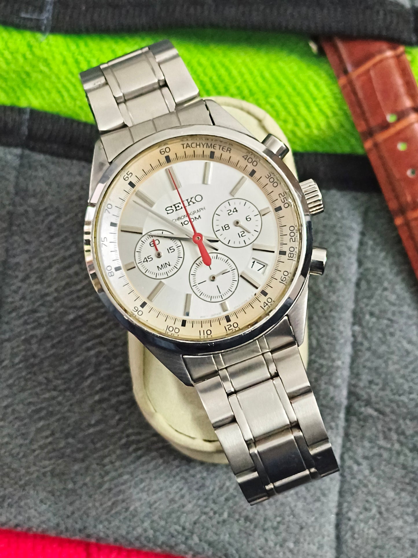 Seiko SSB035P1 Quartz Chronograph with a White Dial