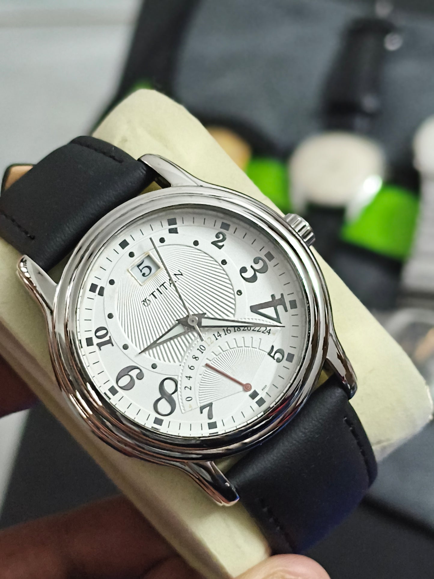 Titan Men’s Quartz Watch with Date and 24-H Retrograde Functions
