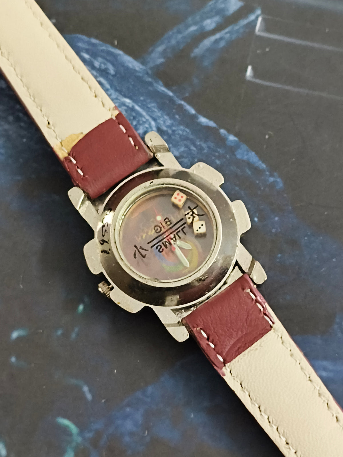 Macau Casino Dice Flip Open Watch with a Swivelling Case