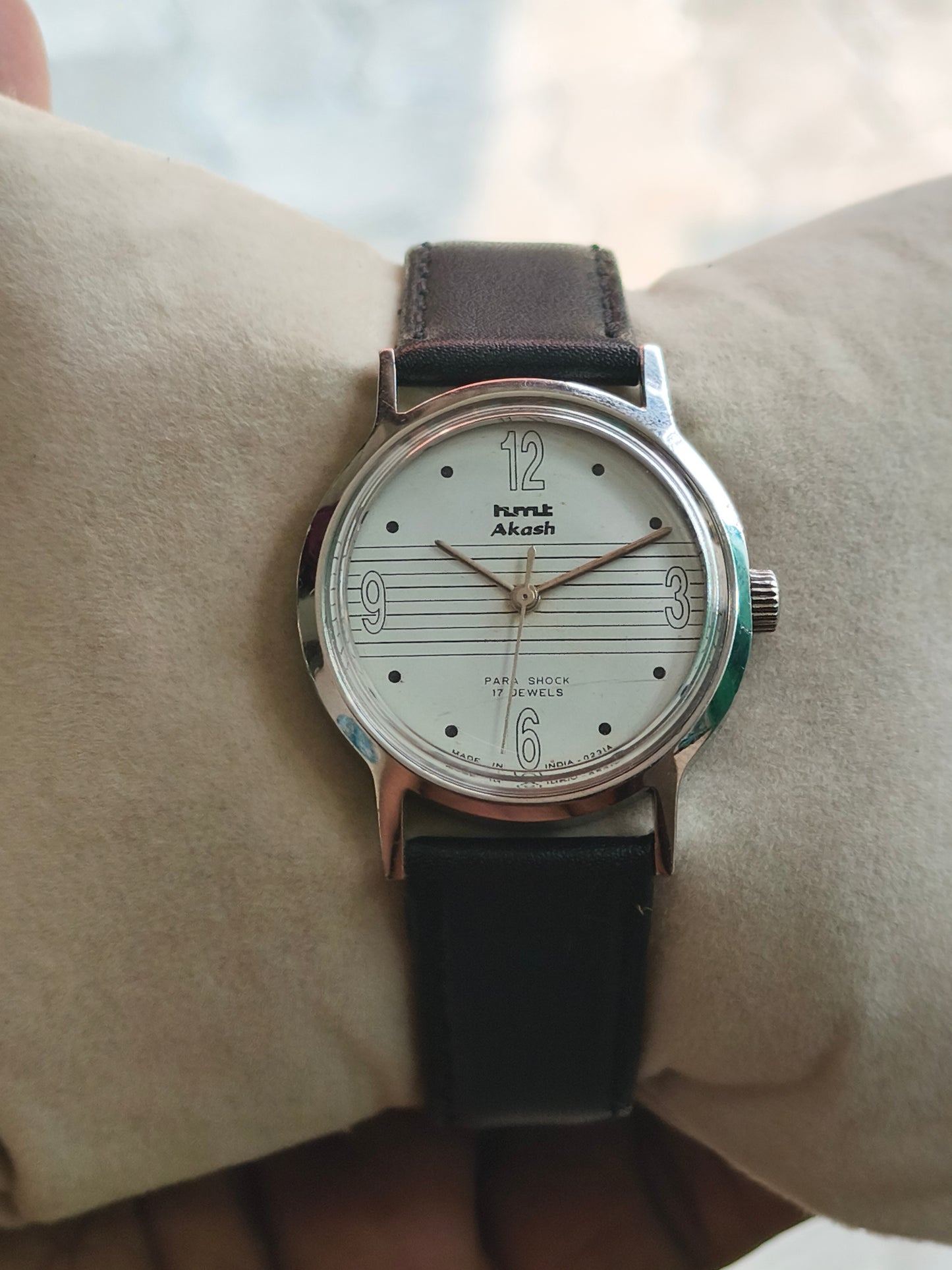 HMT Akash mechanical watch art deco dial