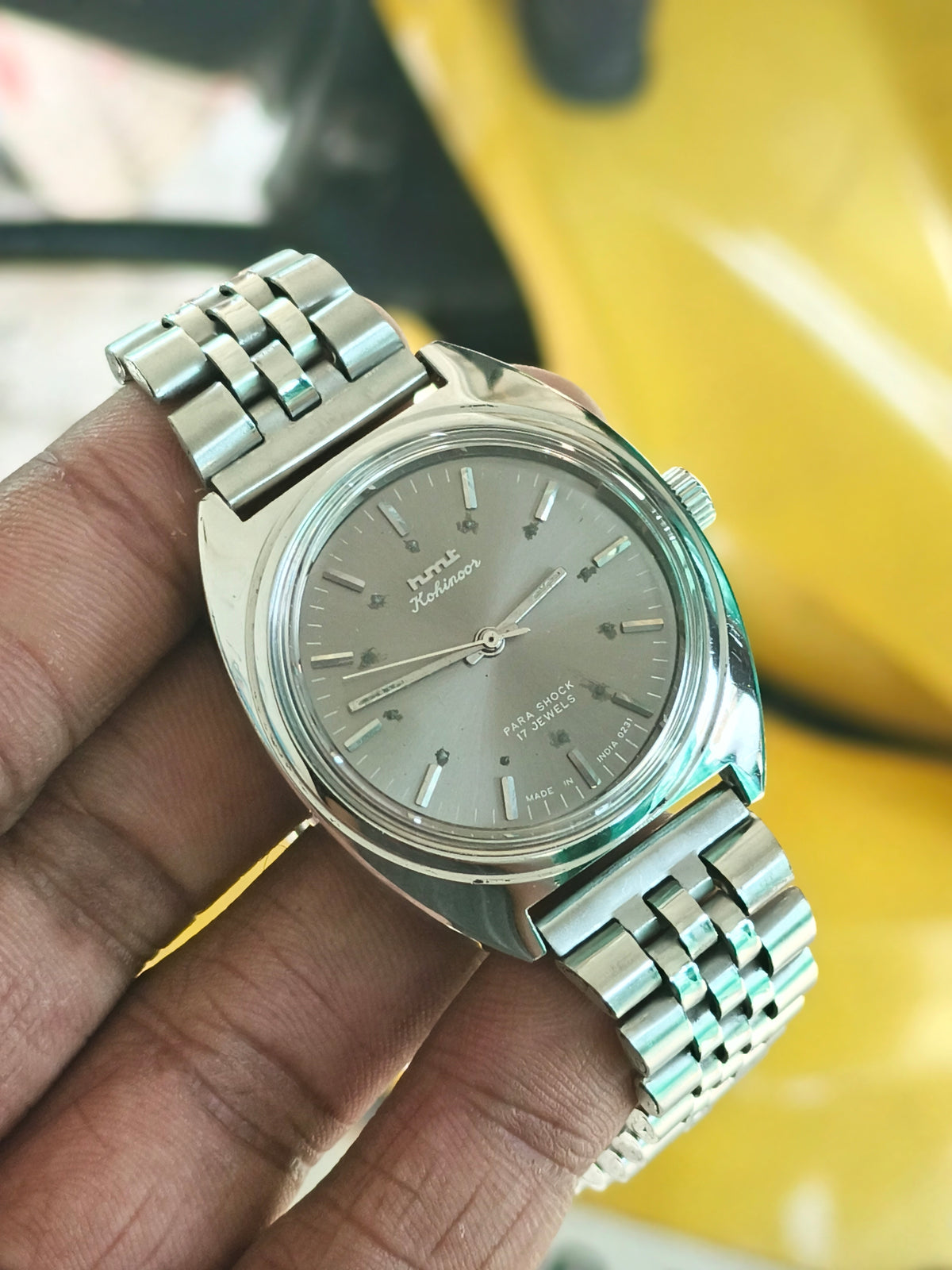 HMT Kohinoor Mechanical Hand-Wound Vintage Watch with a Grey Dial