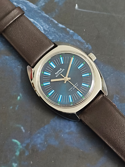 HMT Avinash Hand-wound Vintage Watch with a Midnight Blue Dial