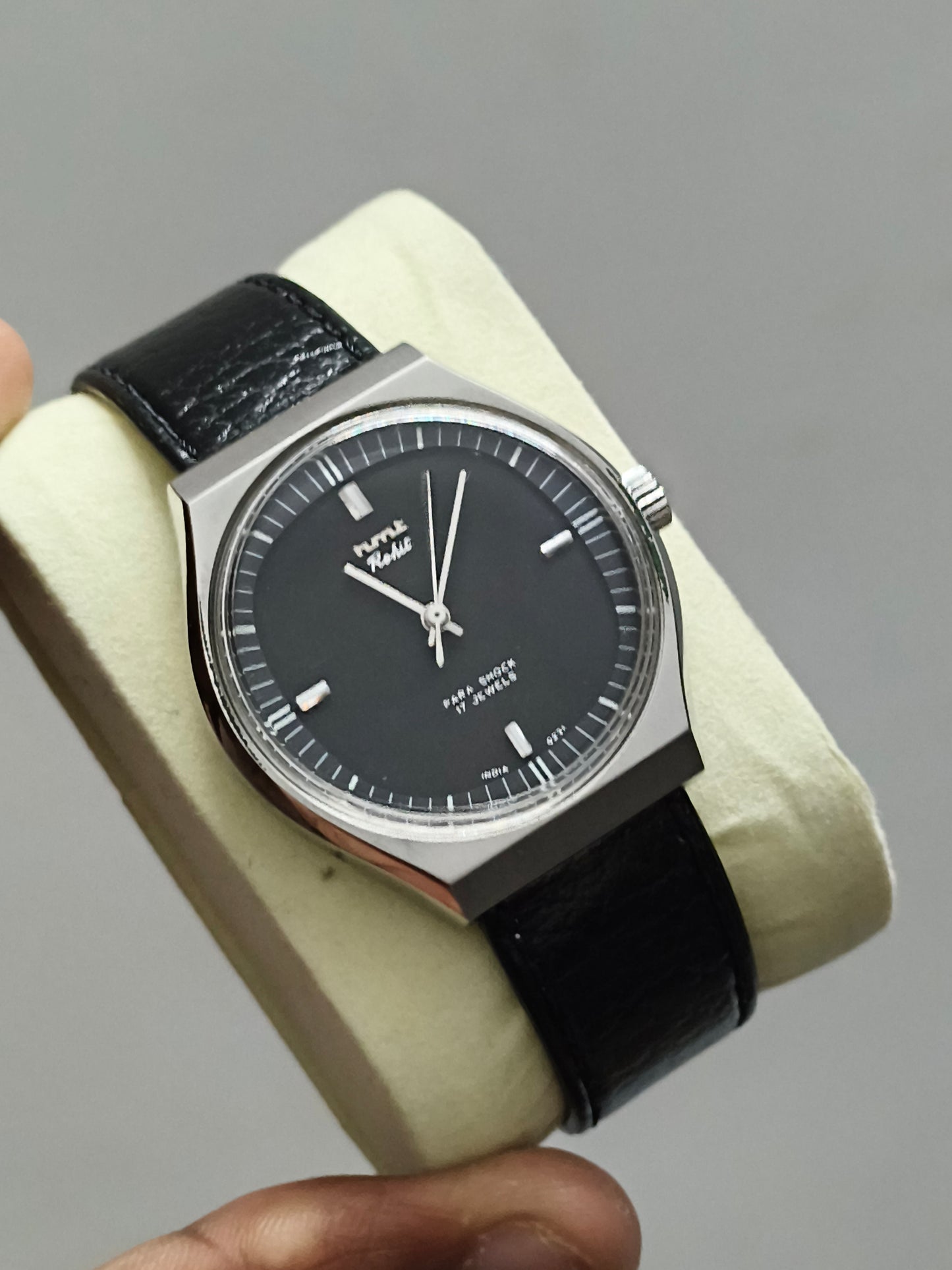 HMT Rohit Mechanical Hand-wound Watch with Black Dial