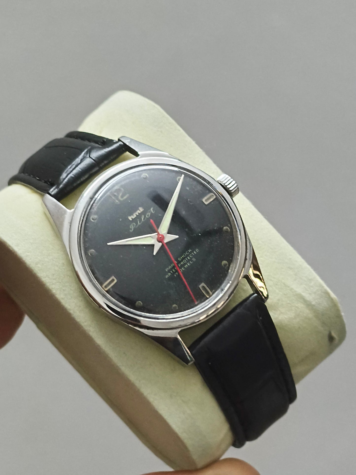 HMT Pilot Watch Three Liner Version with Black Dial