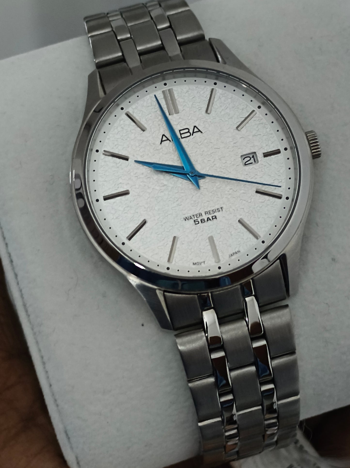 ALBA Prestige Quartz Watch with Silver White Snowflake Dial