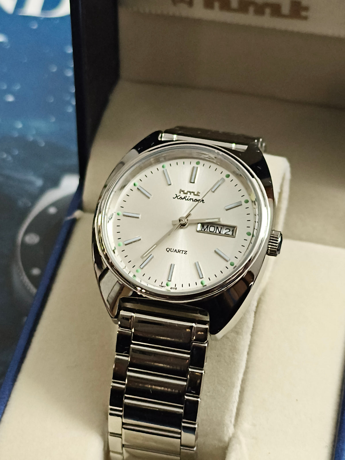 HMT Kohinoor Quartz Watch with a Silver-toned Dial