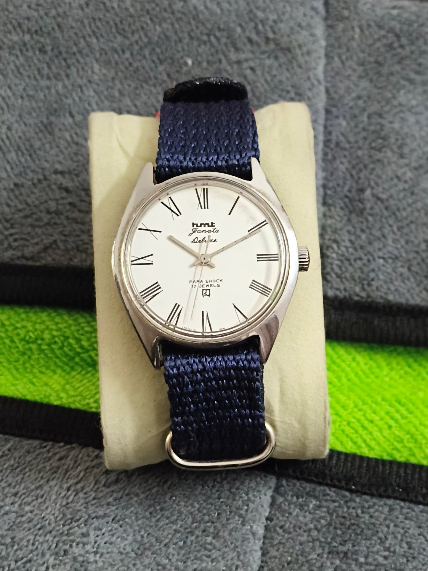 HMT Janata Deluxe Hand-wound Mechanical Watch with White Dial