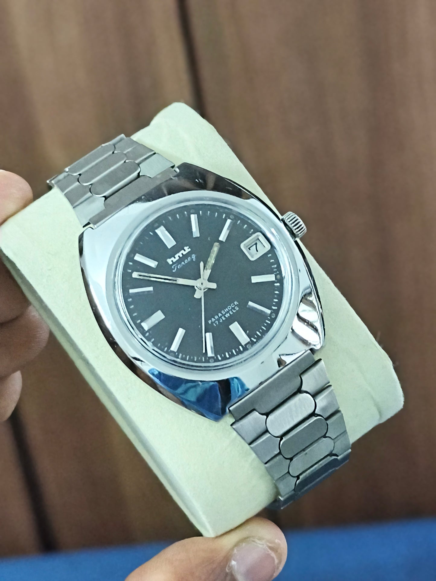 HMT Tareeq Mechanical Hand-wound Watch with Black Dial